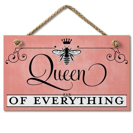 HIGHLAND WOODCRAFTERS Queen Of Everything Hanging Sign 9.5 x 5 4103192